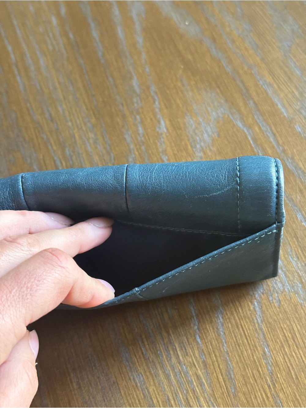 COACH Kristin Blue Smoke Leather Slim Envelope Wallet - Picture 4 of 6